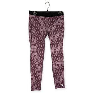 Soffe Low Rise Maroon & Gray Leggings Size Juniors Large